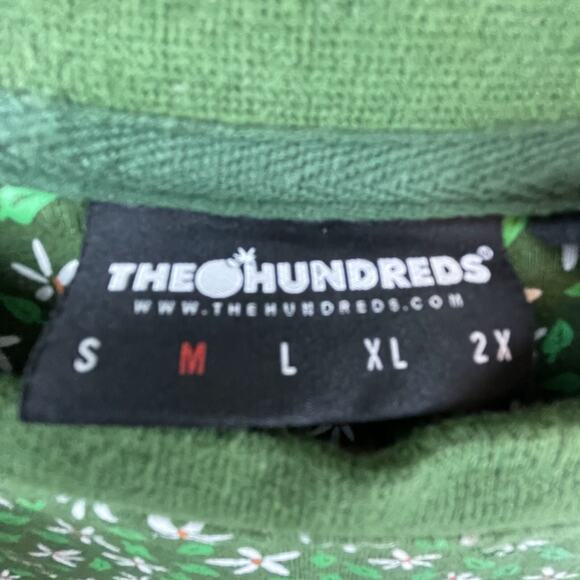 The Hundreds Shirt Mens Medium The Ditsy Green White Floral Cotton Streetwear - Picture 3 of 8